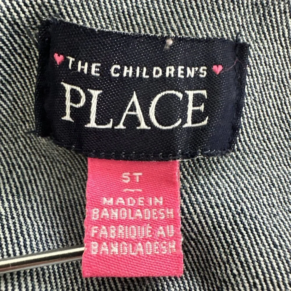 The Children’s Place Blue Denim Jacket, Size 5T Snap‎ Closure